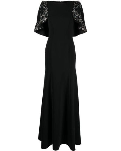 Jenny Packham Anemone Sequin Maxi Dress - Black