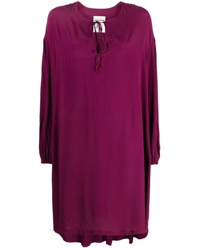 Semicouture Tie-fastened Flared Dress - Purple