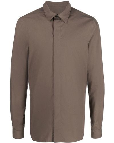 Rick Owens Concealed-front Fastening Shirt - Brown