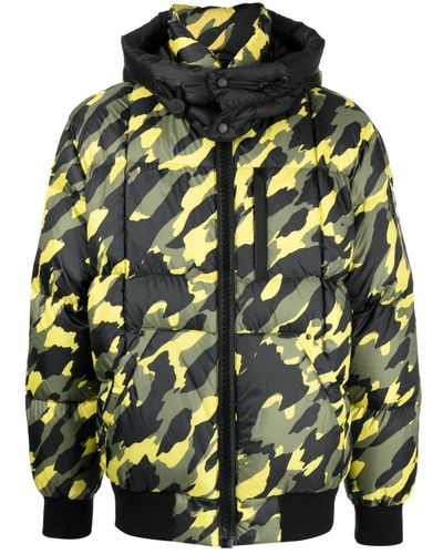 Moose Knuckles Camouflage-print Hooded Bomber Jacket - Gray