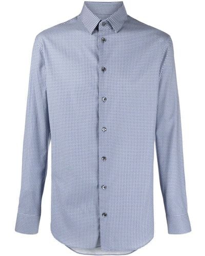 Giorgio Armani Overhemd Met Print - Blauw