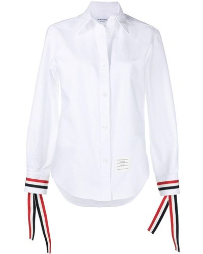 Thom Browne Chemise à poignets contrastants - Blanc