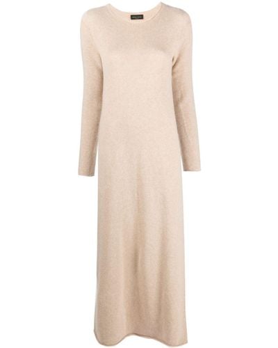 Roberto Collina Round-neck Knitted Long Dress - Natural