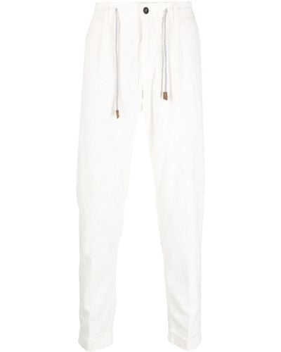 Eleventy Pantalones ajustados con cordones - Blanco