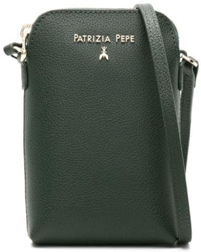 Patrizia Pepe Logo-appliqué Leather Crossbody Bag - Green