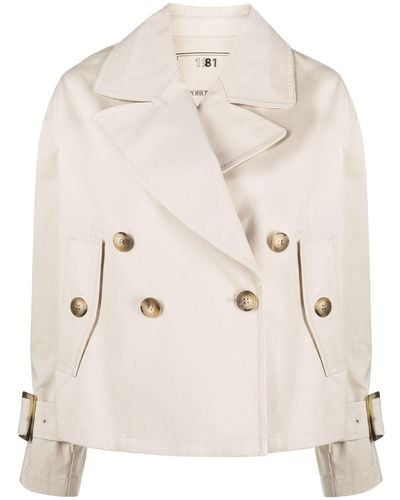 Emporio Armani Double-breasted Buttoned Jacket - Natural