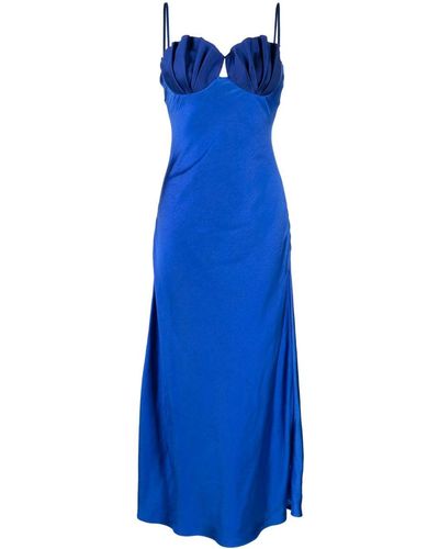 Rachel Gilbert Ryder Satijnen Midi-jurk - Blauw