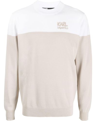 Karl Lagerfeld Sweater Met Logopatch - Wit