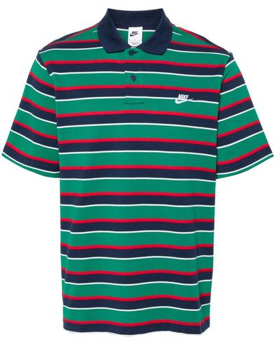 Nike Striped cotton polo shirt - Verde