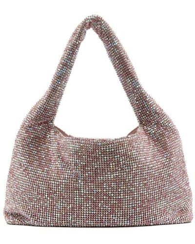 Kara Mini Crystal Mesh Shoulder Bag - Pink