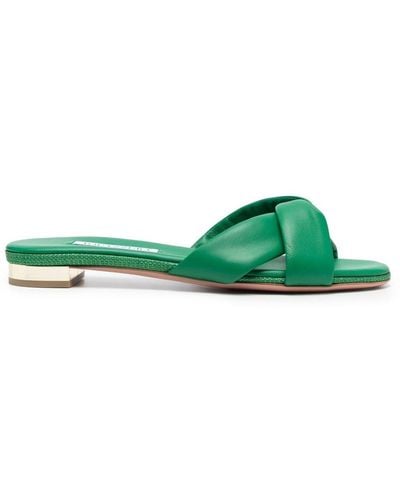 Aquazzura Oli 25mm Leather Sandals - Green