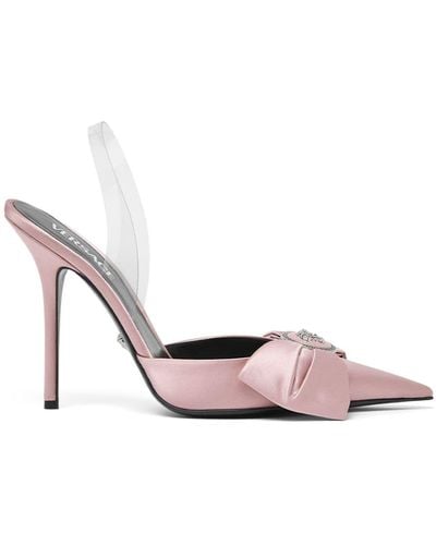Versace Alia 110mm Satin Slingback Court Shoes - Pink