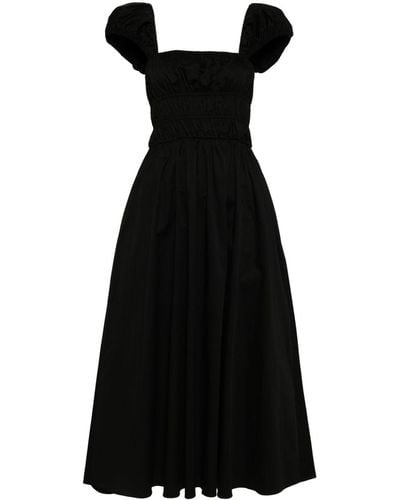 Cynthia Rowley Midi Length Cotton Dress - Schwarz