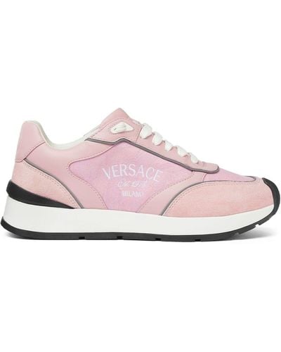 Versace Sneakers Met Geborduurd Logo - Roze