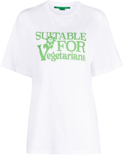 Stella McCartney Camiseta con texto estampado - Blanco