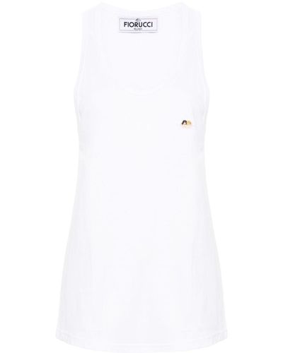 Fiorucci Logo-appliqué Tank Top - White