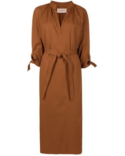 Adriana Degreas Self-tie Cotton-blend Midi Dress - Brown