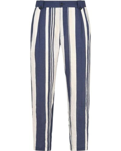 Dolce & Gabbana Gestreifte Straight-Leg-Jeans - Weiß