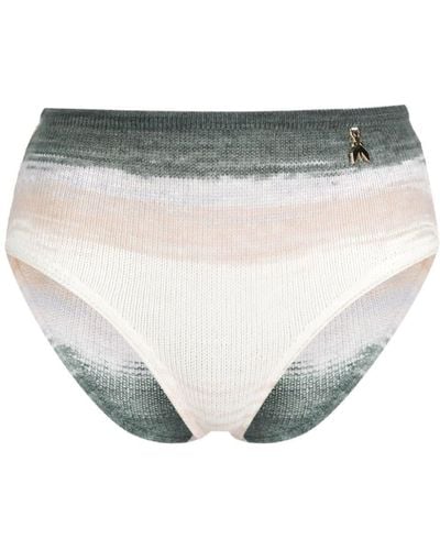 Patrizia Pepe Striped Knitted Briefs - White