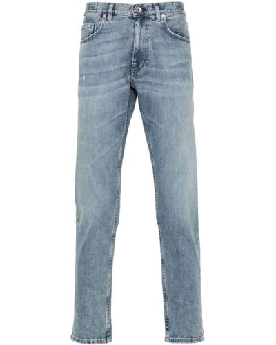 Eleventy Mid-rise Tapered-leg Jeans - Blue