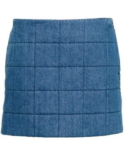 Gucci Quilted Denim Miniskirt - Blue