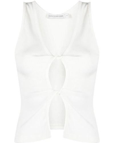 Christopher Esber Camiseta de tirantes con aberturas - Blanco