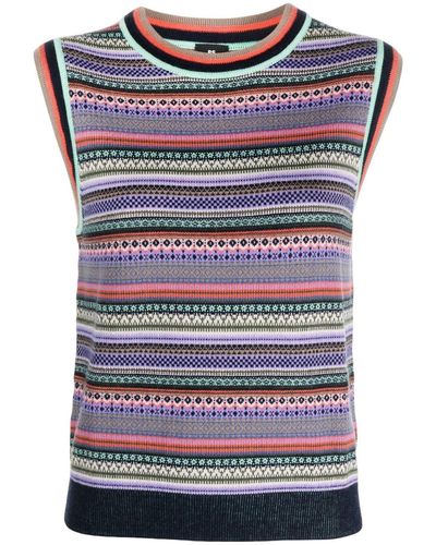PS by Paul Smith Sleeveless Knitted Top - Blue