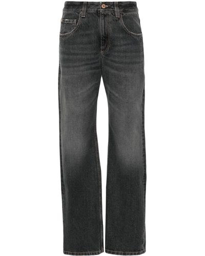 Brunello Cucinelli Retro Vintage Straight-Leg-Jeans - Grau