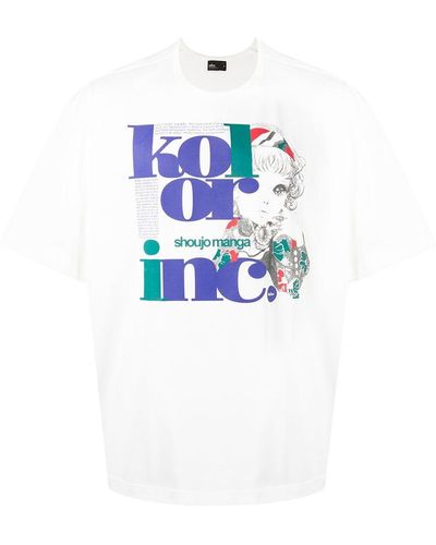 Kolor T-shirt Met Logoprint - Wit