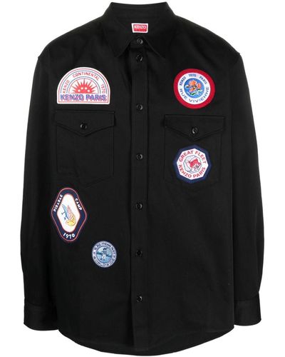KENZO Overhemd Met Logopatch - Zwart