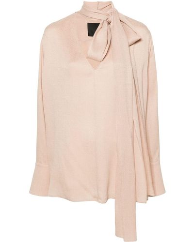 Givenchy Blouse en soie à détail de foulard - Rose