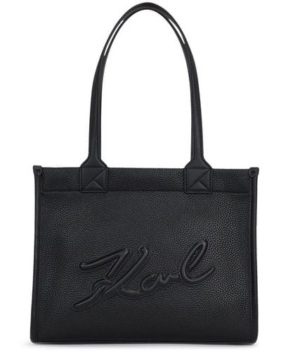 Karl Lagerfeld Skuare Handtasche mit Logo-Prägung - Schwarz