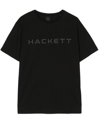 Hackett T-shirt en coton à logo imprimé - Noir