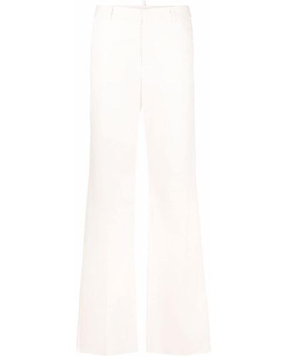 DSquared² Pantalones rectos de talle medio - Blanco