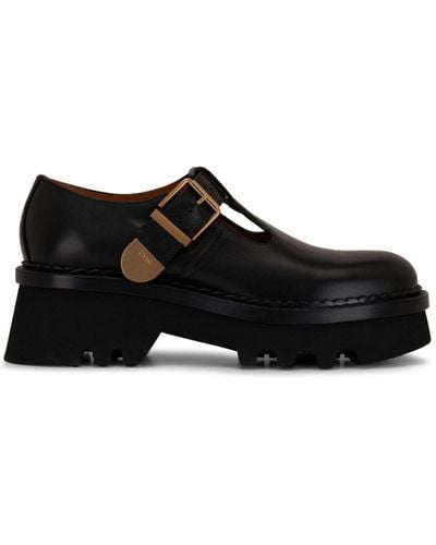 Chloé Owena Leather Loafers - Black