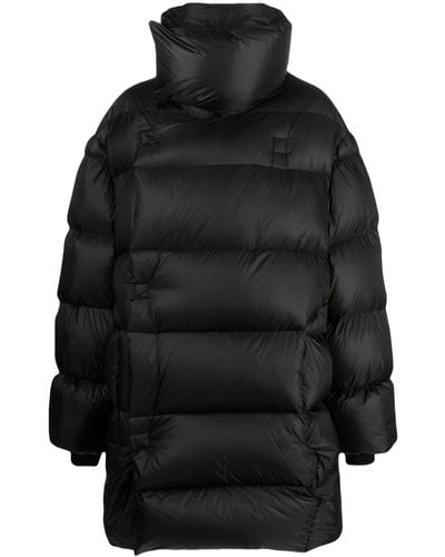 Rick Owens Funnel-neck Quilted Down Coat - Black