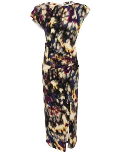 Isabel Marant Robe longue Nadela à imprimé abstrait - Blanc
