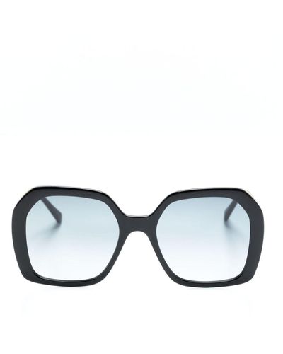 Stella McCartney Logo-lettering Square-frame Sunglasses - Blue