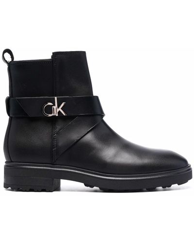 Calvin Klein Cleat Riding Boots - Black