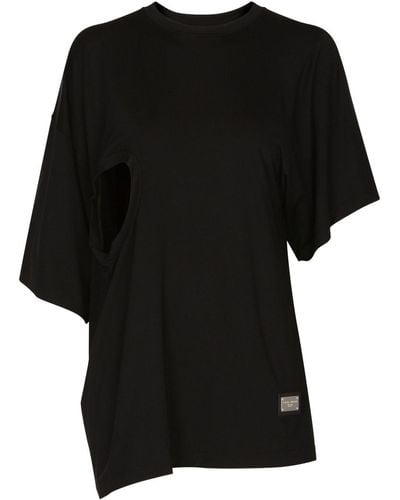 Dolce & Gabbana Asymmetrical Top With Cut-Out - Black