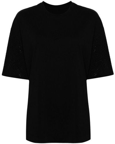 JNBY Stud-embellished Cotton T-shirt - Black
