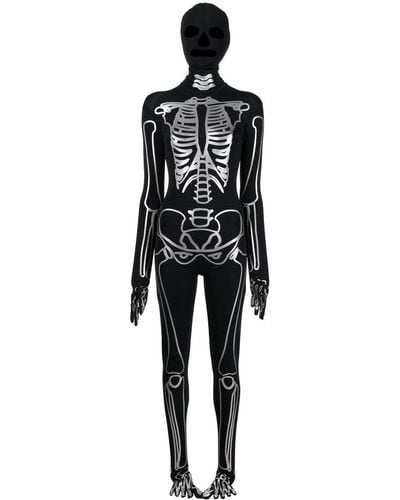 Natasha Zinko Skeleton Halloween Jumpsuit - Black