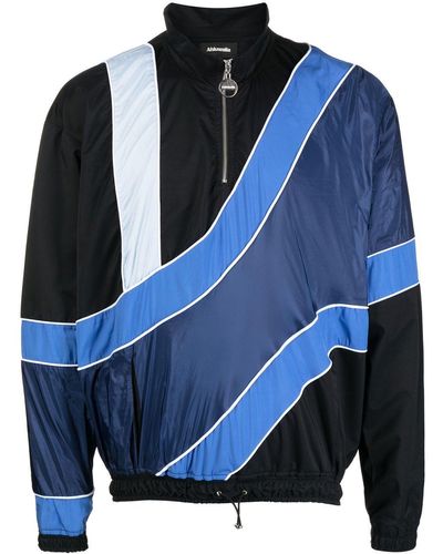 Ahluwalia Striped Half-zip Jacket - Blue