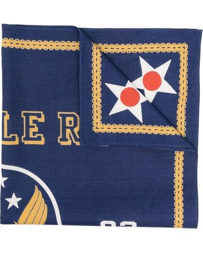 RRL ロゴ スカーフ - ブルー