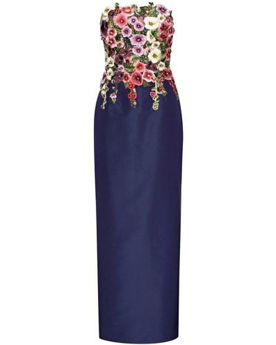 Oscar de la Renta Hollyhocks ドレス - ブルー