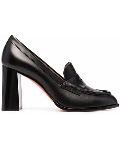 Santoni High-heel Court Pumps - Black