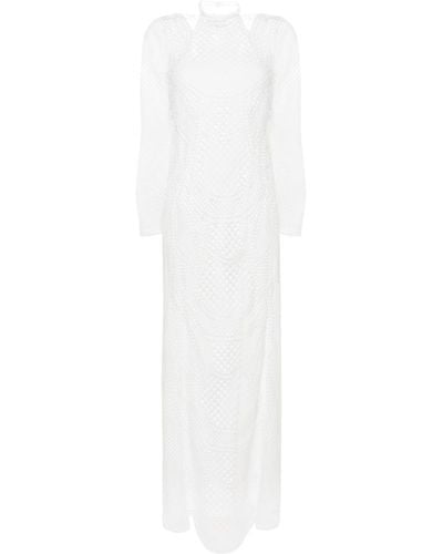 Alberta Ferretti Lace Maxi Dress - White