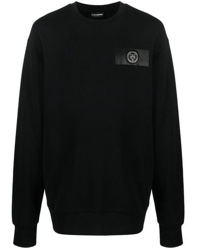 Philipp Plein Logo-patch Crew Neck Sweatshirt - Black