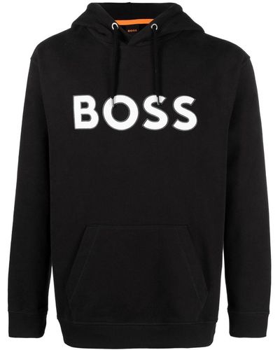 BOSS ストライプディテール スウェットシャツ - ブラック