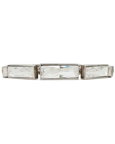 Saint Laurent Crystal-embellished Pull-on Bracelet - White